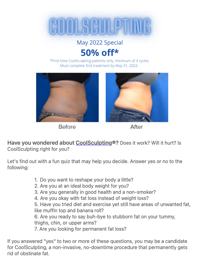 CoolSculpting Specials