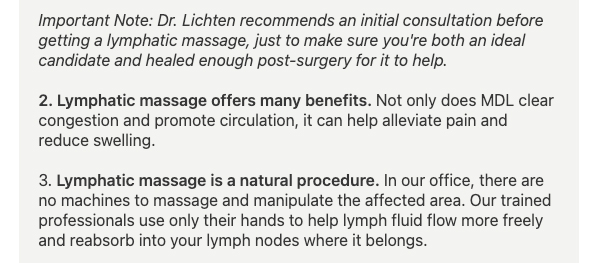 Lymphatic Massage